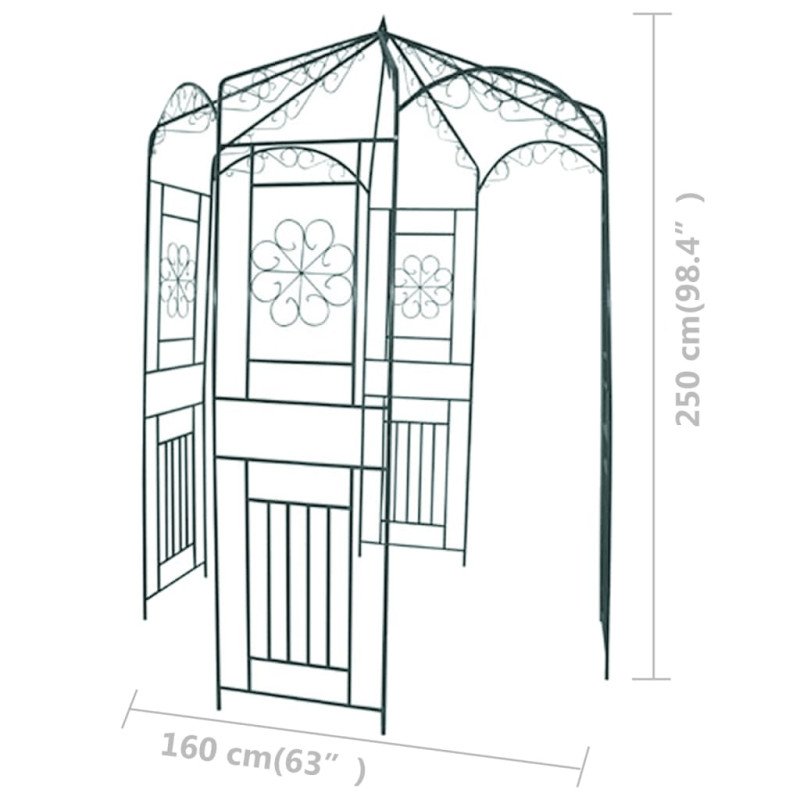 vidaXL Záhradná pergola 250 cm, tmavozelená