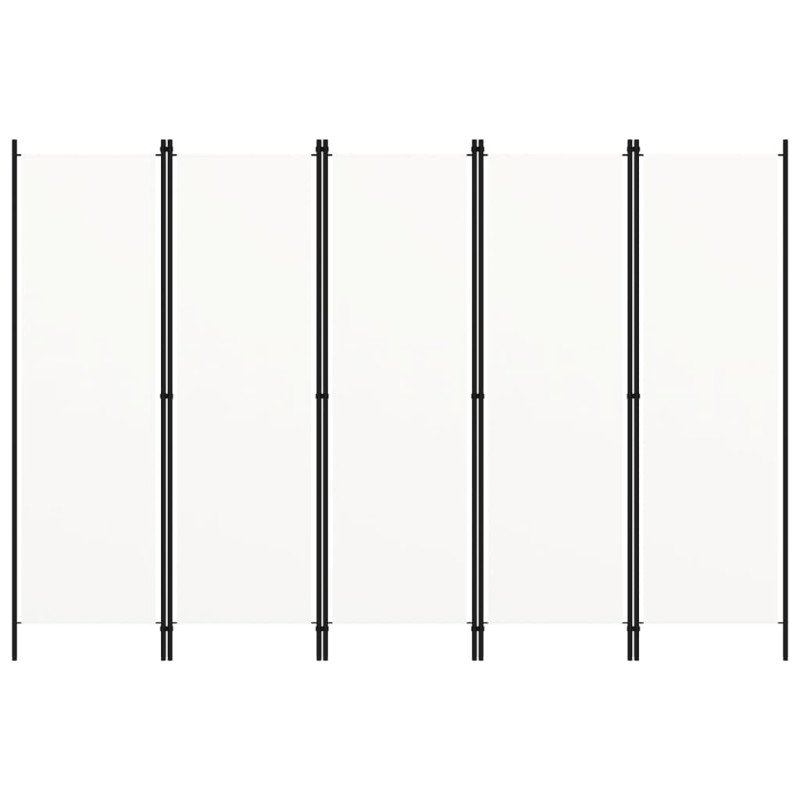 vidaXL Paraván s 5 panelmi, krémovo biely 250x180 cm