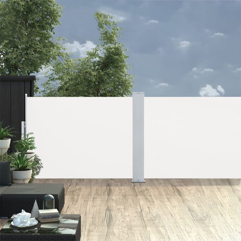 vidaXL Zaťahovacia bočná markíza, krémová 120x1000 cm 