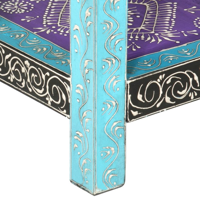 vidaXL Ručne maľovaný konzolový stolík 80x35x75 cm mangovníkový masív