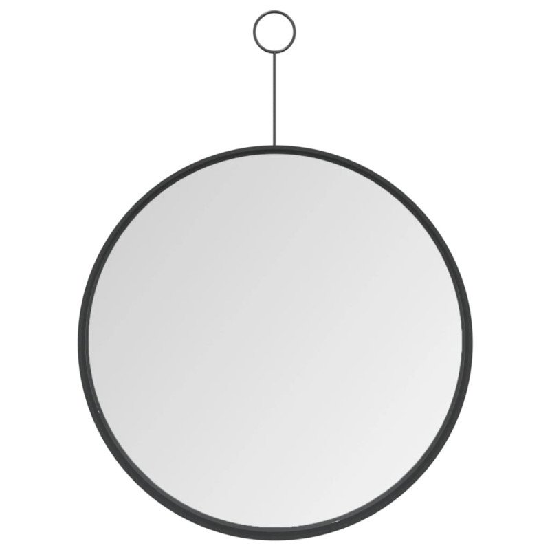 vidaXL Závesné zrkadlo s hákom čierne 30 cm