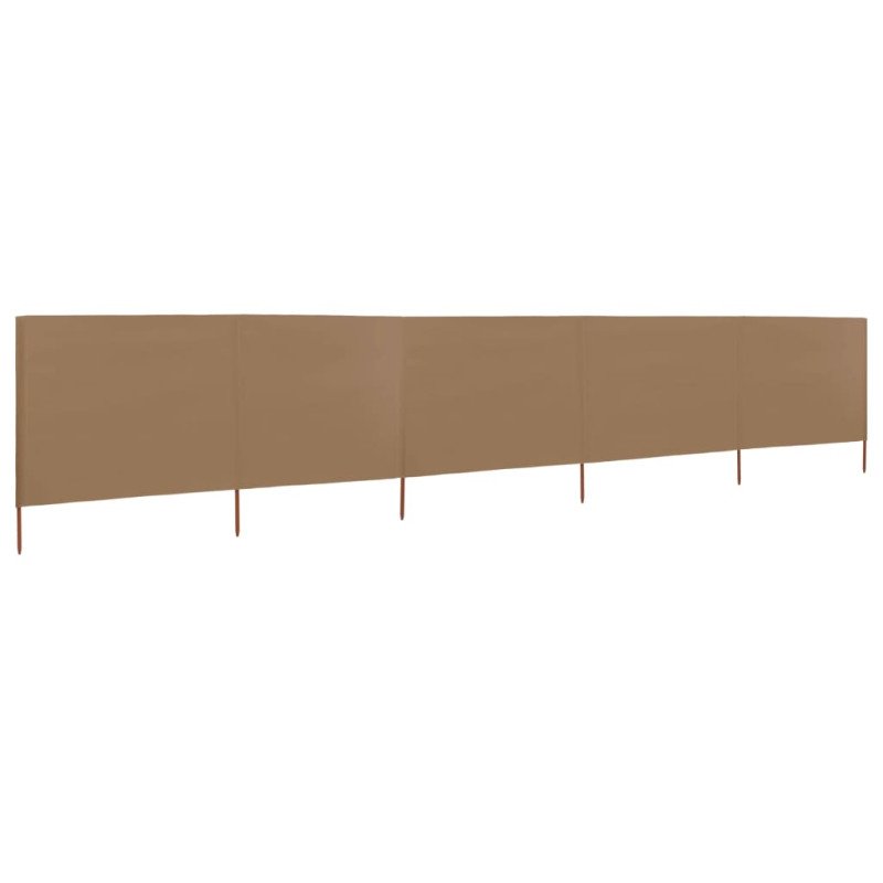 vidaXL 5-panelová zábrana proti vetru látková 600x80 cm sivo-hnedá