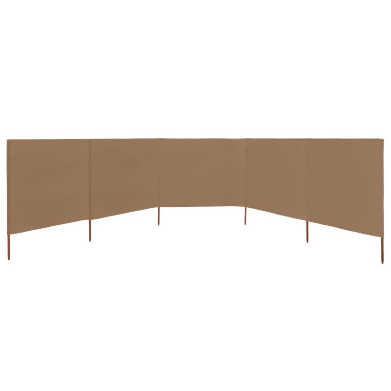 vidaXL 5-panelová zábrana proti vetru látková 600x80 cm sivo-hnedá