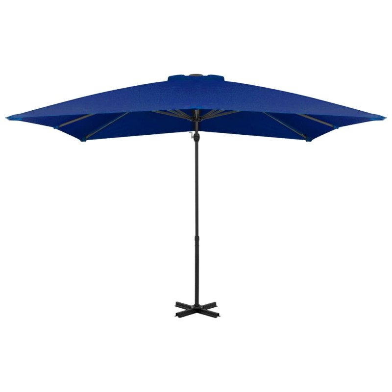 vidaXL Závesný slnečník s hliníkovou tyčou azúrovo-modrý 250x250 cm
