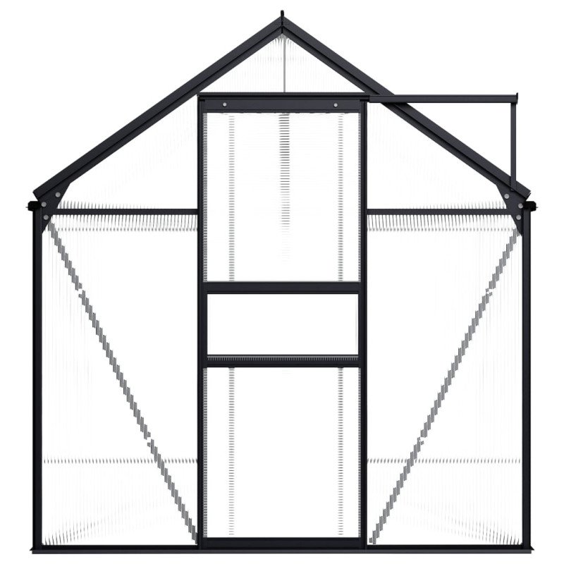 vidaXL Skleník, antracitový, hliník 7,03 m²