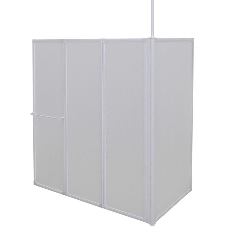 Vaňová zástena v tvare L 70x120x137 cm, 4 panely, skladacia 