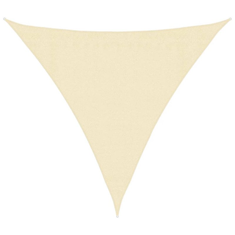 vidaXL Slnečná plachta z HDPE, trojuholníková, 3.6x3.6x3.6 m, krémová