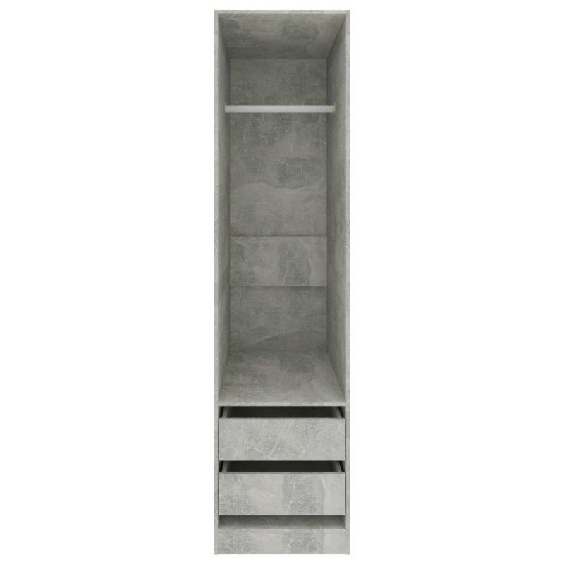vidaXL Šatník so zásuvkami, betónovo sivý 50x50x200cm kompozitné drevo