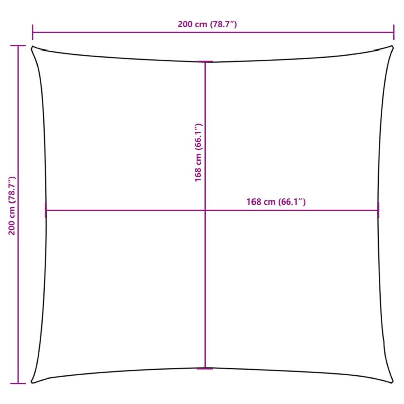 vidaXL Béžová tieniaca plachta, oxfordská látka, štvorcová, 2x2m