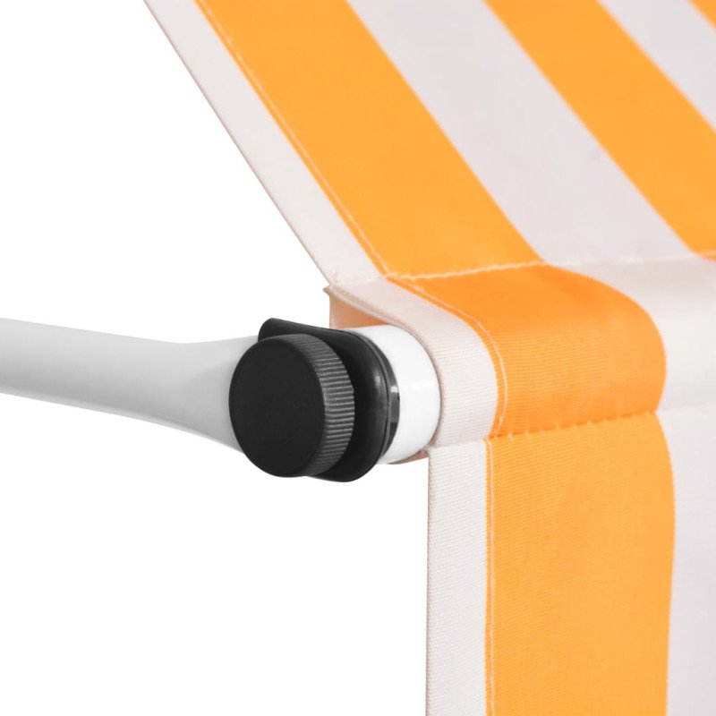 vidaXL Ručne zaťahovacia markíza 350 cm, oranžovo biele pásiky