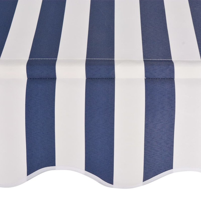 vidaXL Ručne zaťahovacia markíza, 350 cm, modro-biele pásiky