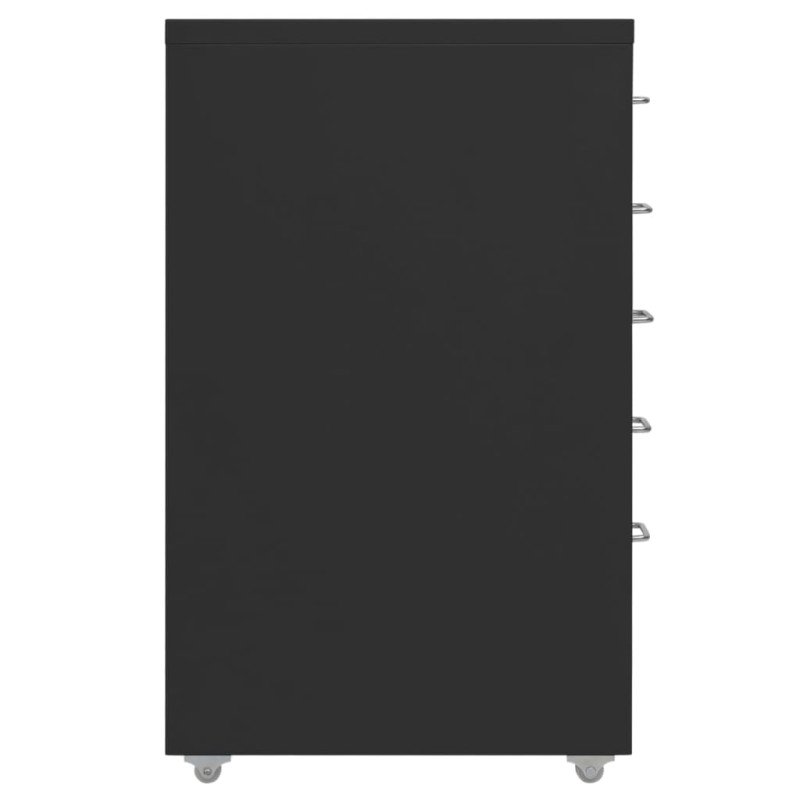 vidaXL Mobilná kartotéka čierna 28x41x69 cm kov