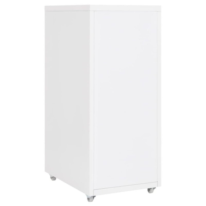 vidaXL Mobilná kartotéka biela 28x41x69 cm kov