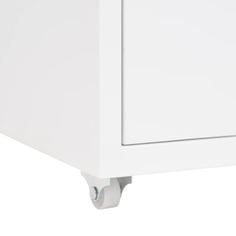 vidaXL Mobilná kartotéka biela 28x41x69 cm kov
