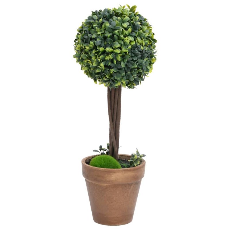 vidaXL Umelé krušpány v tvare gule 2 ks s črepníkmi zelené 56 cm