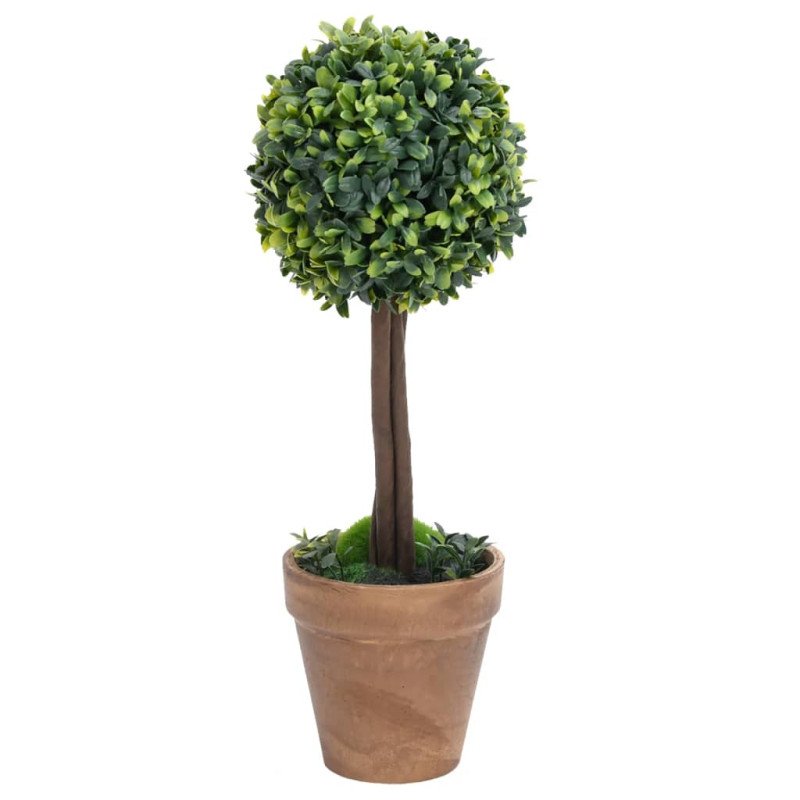 vidaXL Umelé krušpány v tvare gule 2 ks s črepníkmi zelené 56 cm