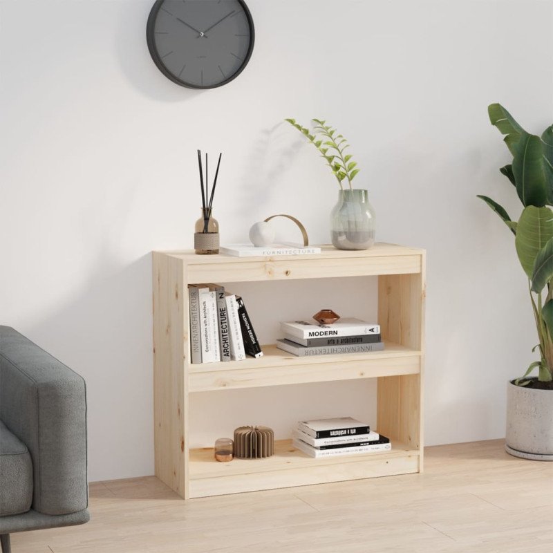vidaXL Knižnica/deliaca stena 80x30x71,5 cm masívna borovica