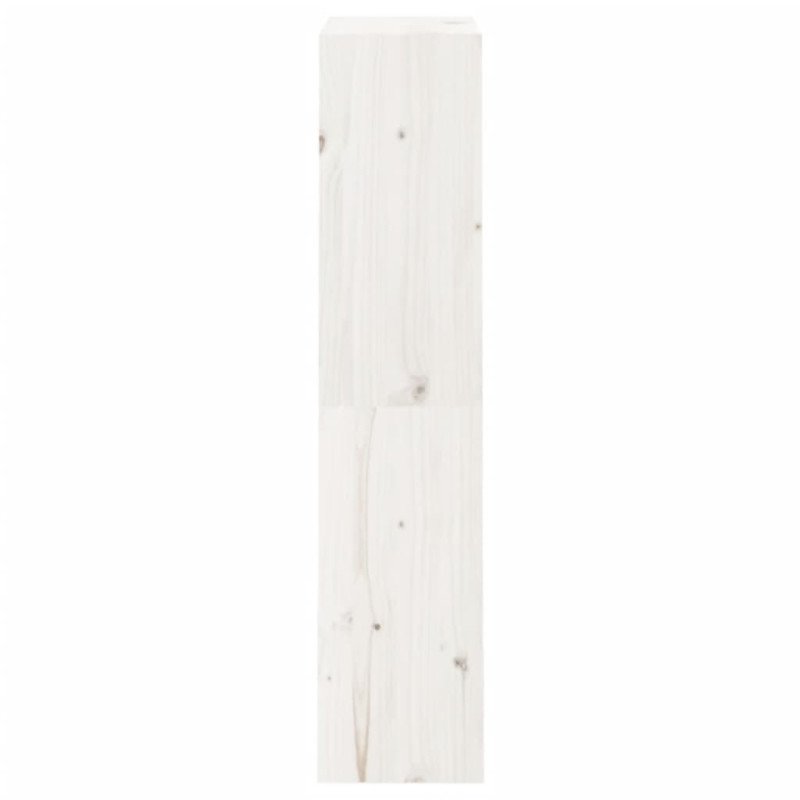 vidaXL Knižnica/deliaca stena biela 60x30x135,5 cm masívna borovica