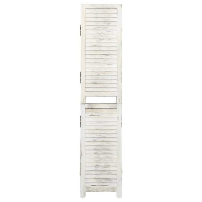 vidaXL 6-panelový paraván starožitný biely 215x166 cm masívne drevo