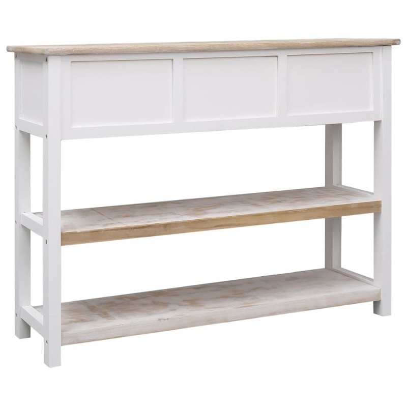 vidaXL Komoda bielo-hnedá 108x30x76 cm masívne drevo paulownia