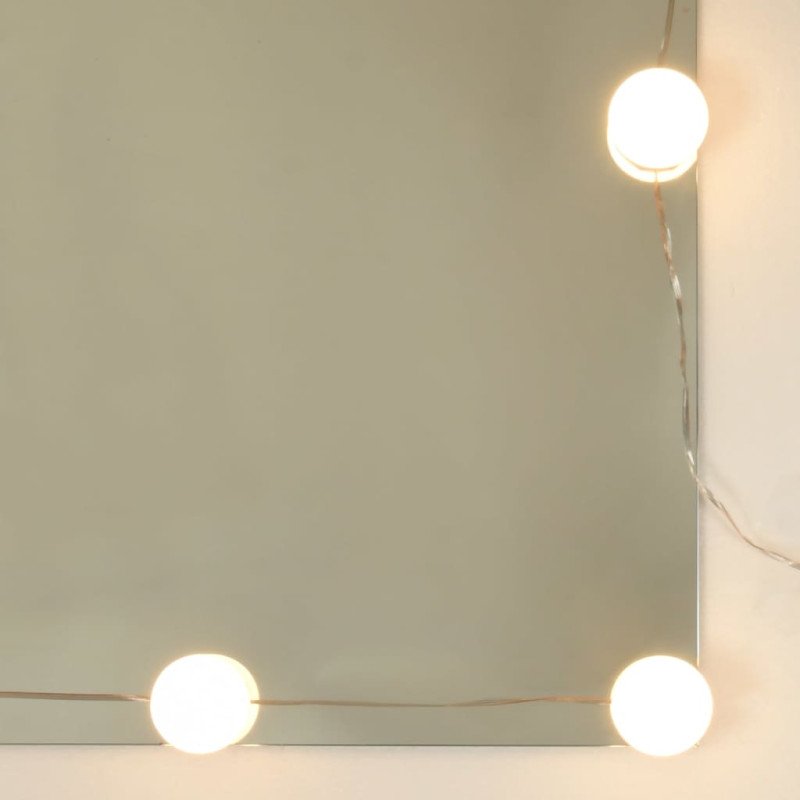 vidaXL Toaletný stolík s LED a 2 skrinkami biele spracované drevo
