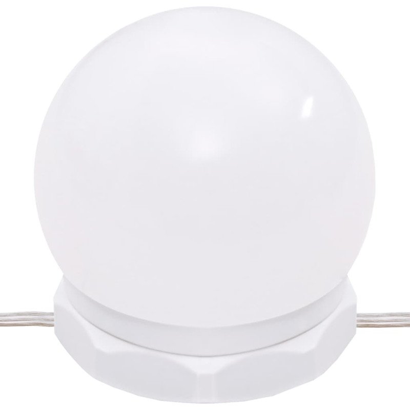 vidaXL Toaletný stolík s LED a 2 skrinkami biele spracované drevo