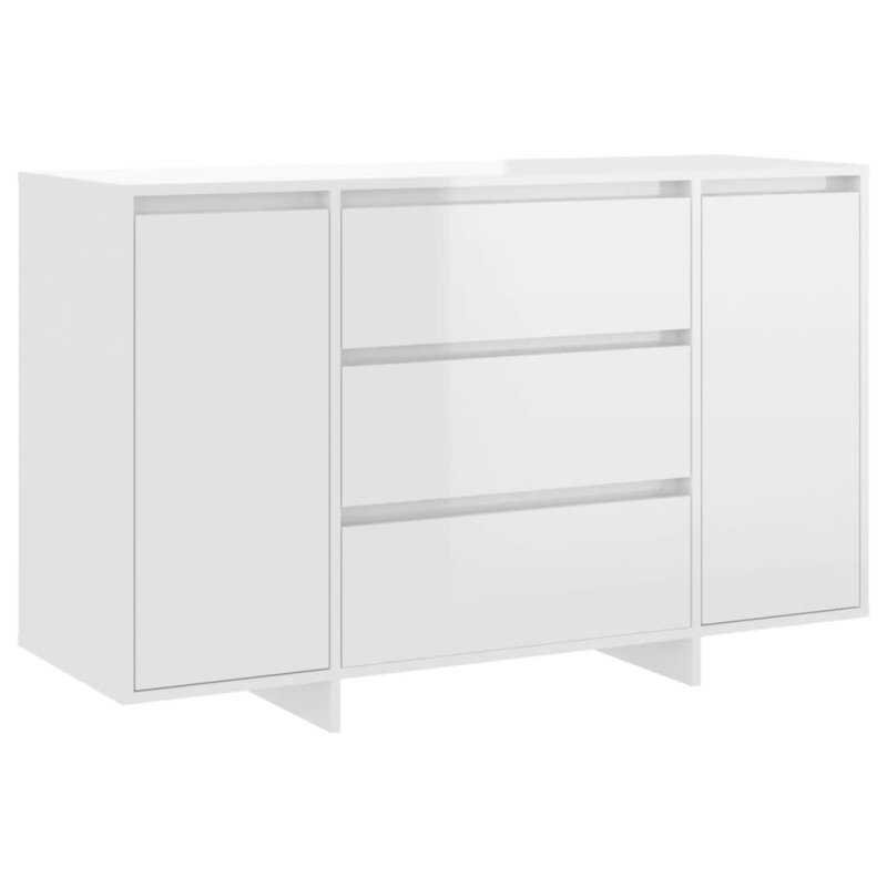 vidaXL Komoda s 3 zásuvkami lesklá biela 120x41x75 cm drevotrieska