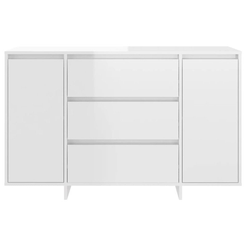 vidaXL Komoda s 3 zásuvkami lesklá biela 120x41x75 cm drevotrieska