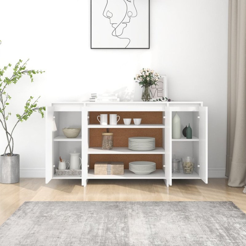 vidaXL Komoda biela 135x41x75 cm drevotrieska