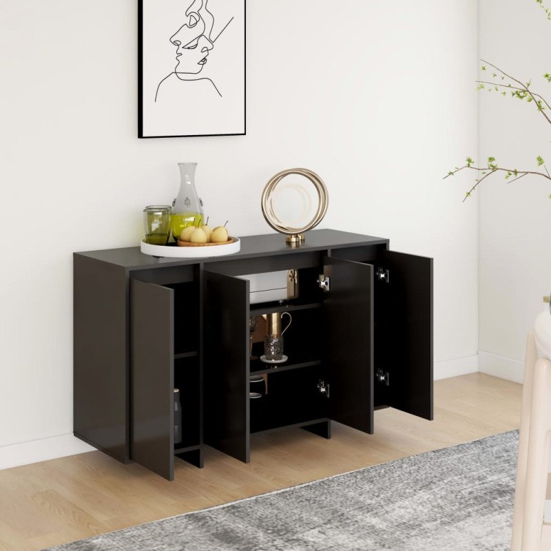 vidaXL Komoda čierna 120x41x75 cm drevotrieska