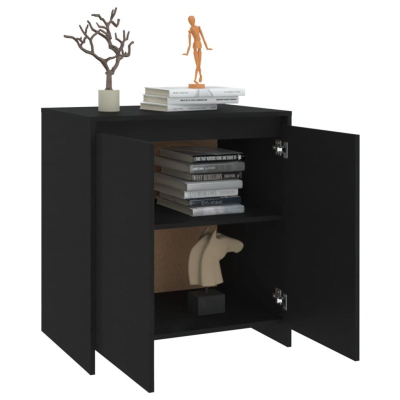 vidaXL Komoda čierna 70x41x75 cm spracované drevo