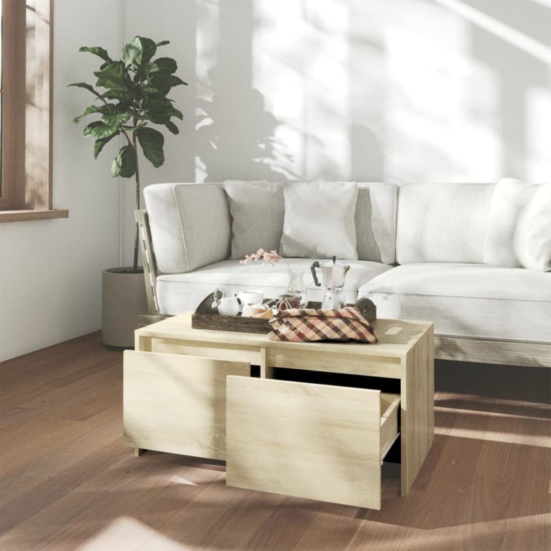 vidaXL Konferenčný stolík dub sonoma 90x50x41,5 cm drevotrieska