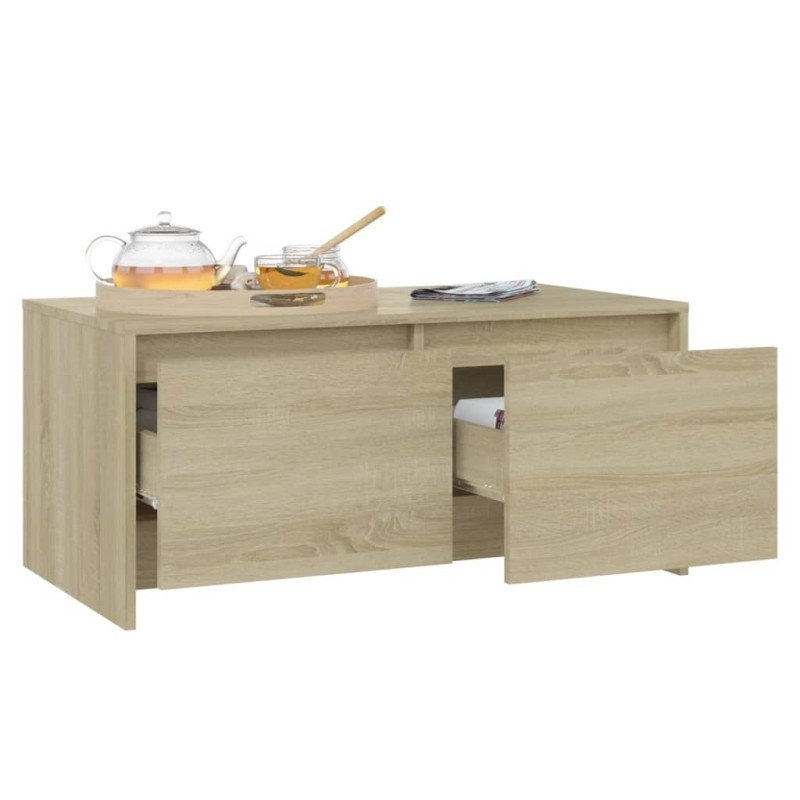 vidaXL Konferenčný stolík dub sonoma 90x50x41,5 cm drevotrieska