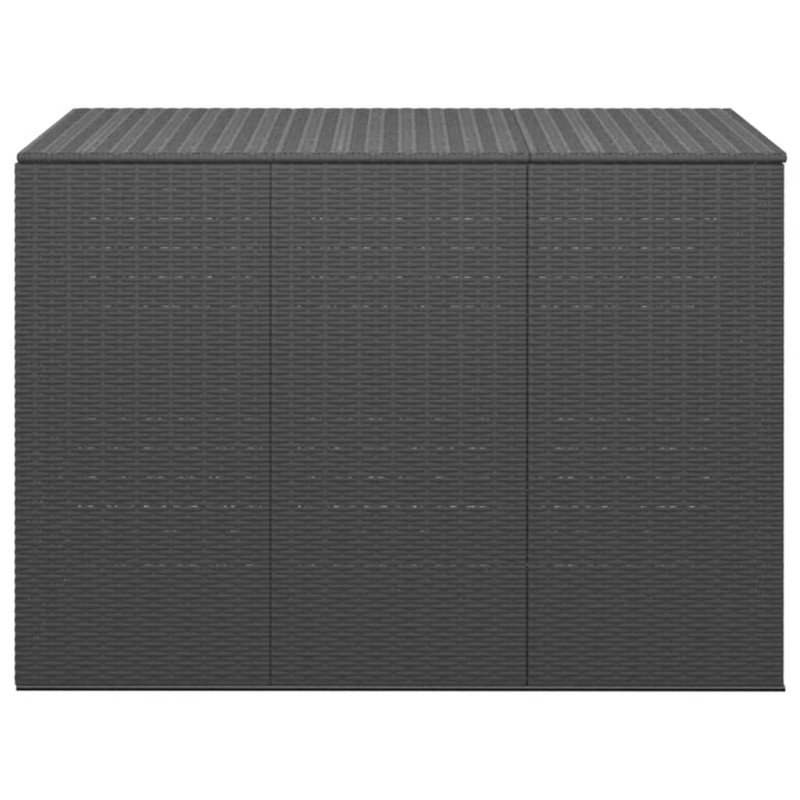 vidaXL Záhradný box na vankúše z polyratanu 145x100x103 cm čierny