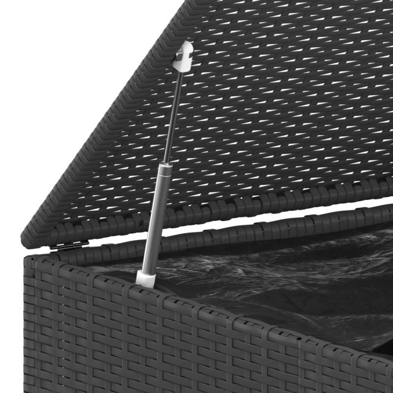 vidaXL Záhradný box na vankúše z polyratanu 145x100x103 cm čierny