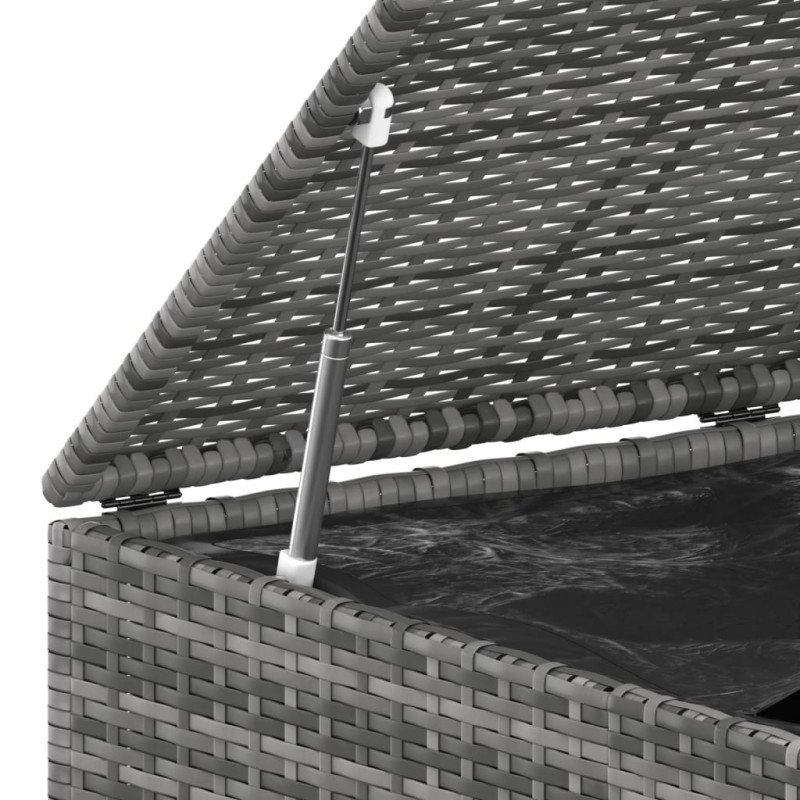 vidaXL Záhradný box na vankúše PE ratan 194x100x103 cm sivý
