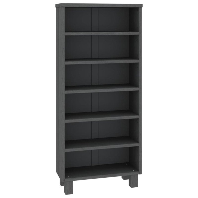 vidaXL Skrinka na CD HAMAR, tmavosivá 45x18x100 cm, borovicový masív