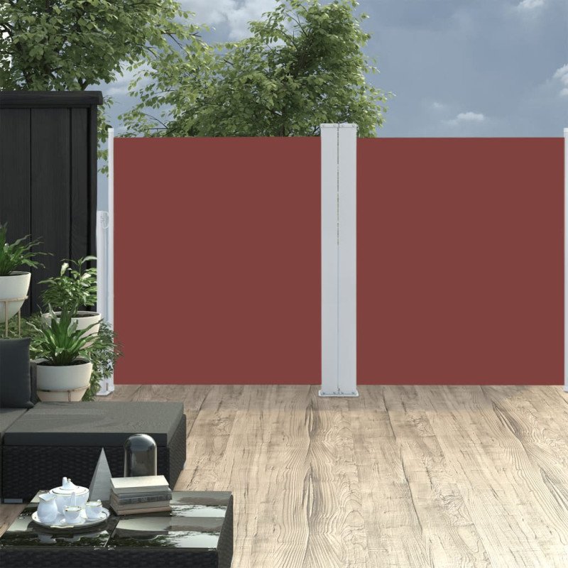 vidaXL Zaťahovacia bočná markíza hnedá 140x600 cm