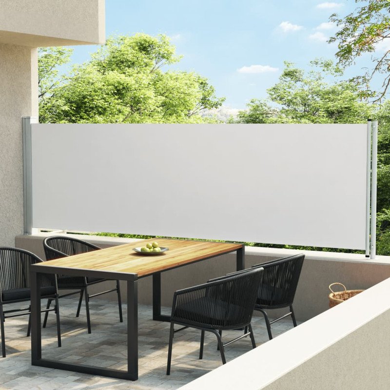 vidaXL Zaťahovacia bočná markíza na terasu 140x600 cm krémová
