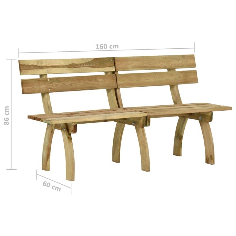 vidaXL Záhradná lavička 160 cm impregnované borovicové drevo