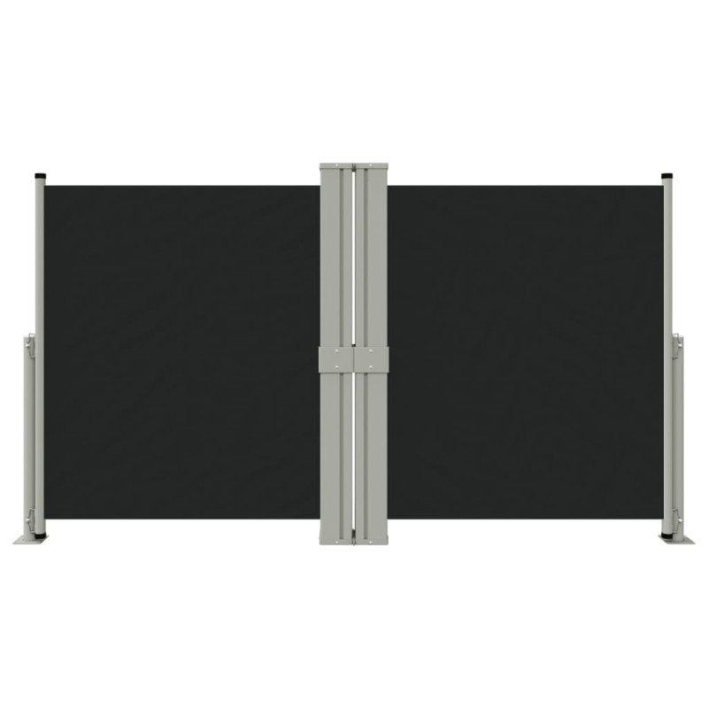 vidaXL Zaťahovacia bočná markíza čierna 140x1200 cm