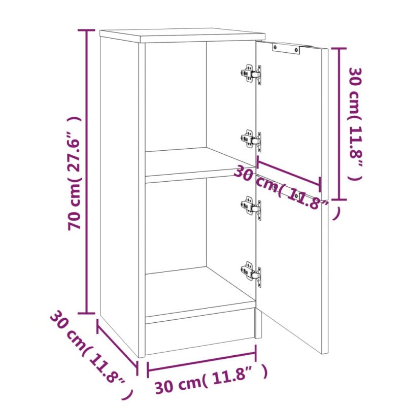 vidaXL Komoda dub sonoma 30x30x70 cm spracované drevo