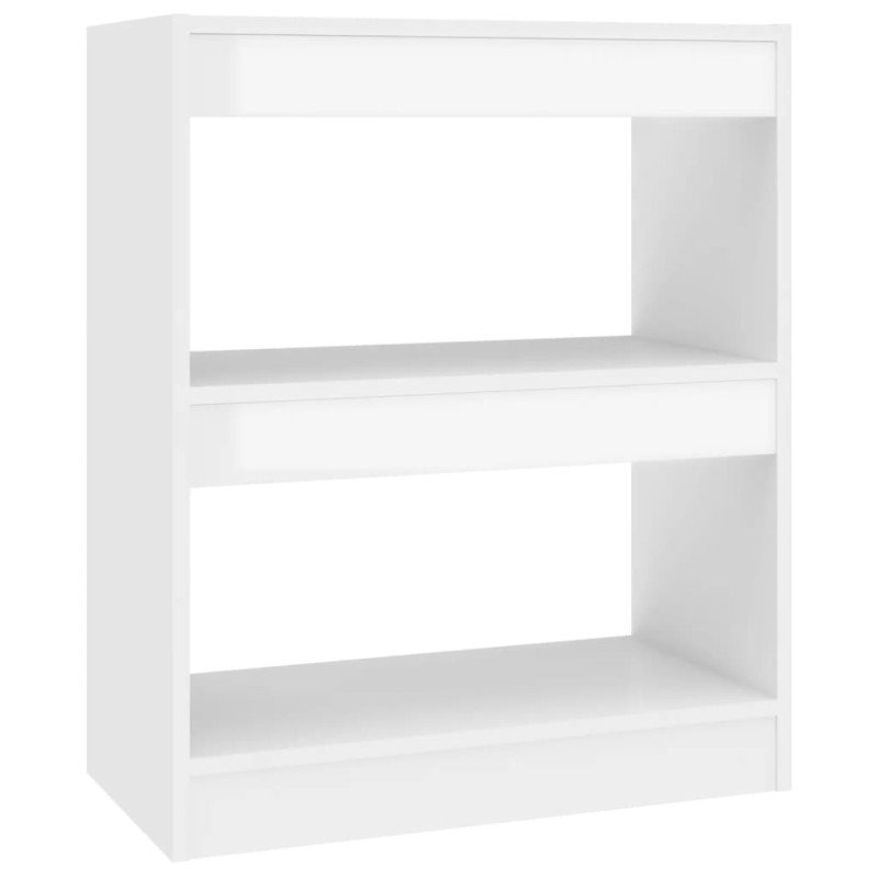 vidaXL Knižnica/deliaca stena lesklá biela 60x30x72 cm