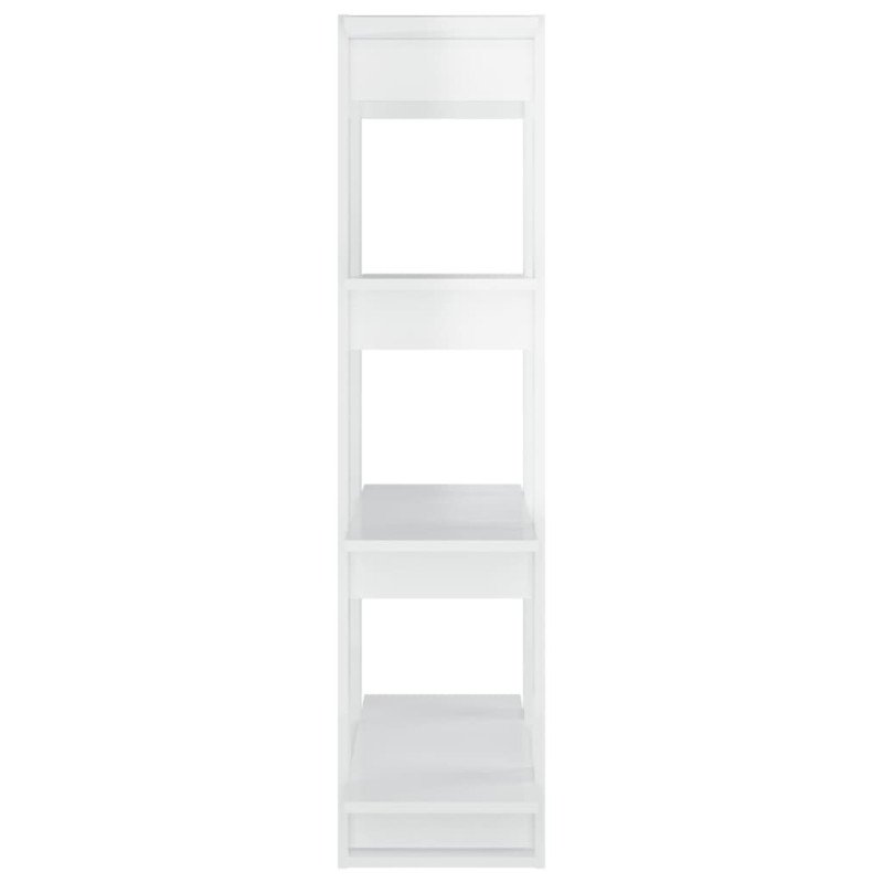 vidaXL Knižnica/deliaca stena lesklá biela 80x30x123,5 cm