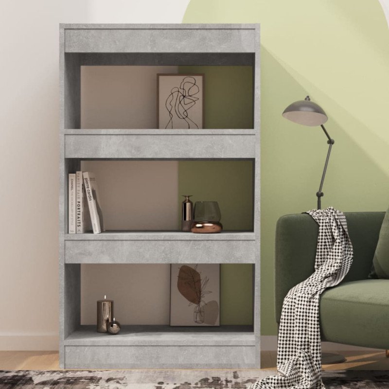 vidaXL Knižnica/deliaca stena betónovo sivá 60x30x103 cm drevotrieska