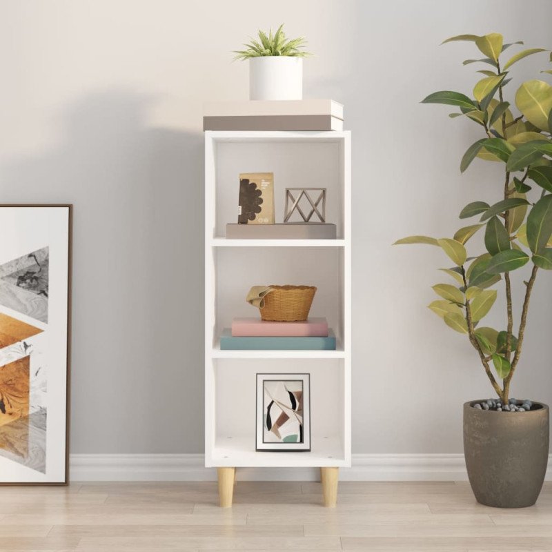 vidaXL Komoda biela 34,5x32,5x90 cm spracované drevo