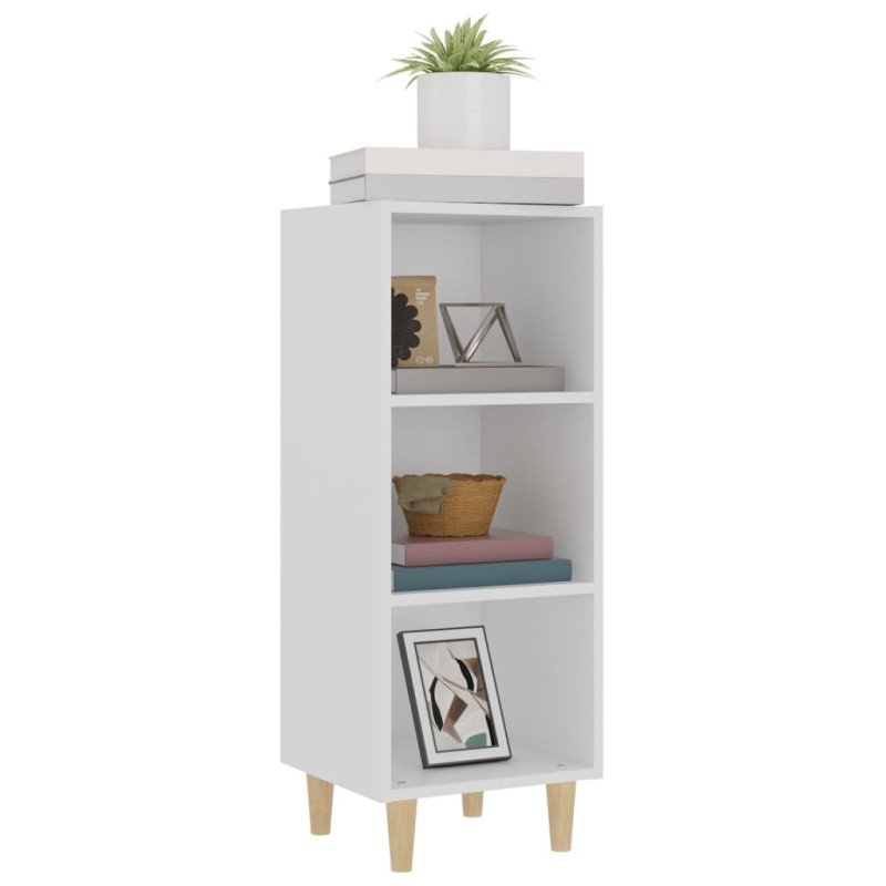 vidaXL Komoda biela 34,5x32,5x90 cm spracované drevo