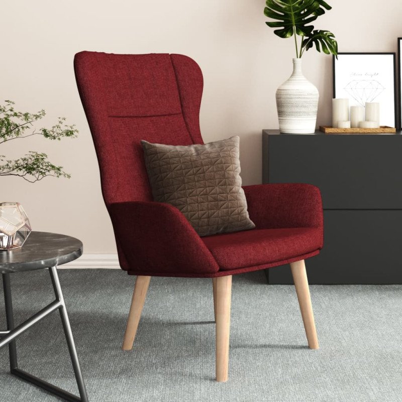 vidaXL Relaxačné kreslo vínovo-červené látkové