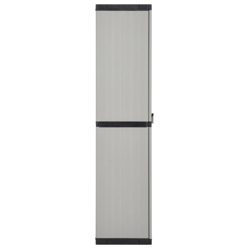 vidaXL Záhradná úložná skriňa s 3 policami sivá a čierna 68x40x168 cm