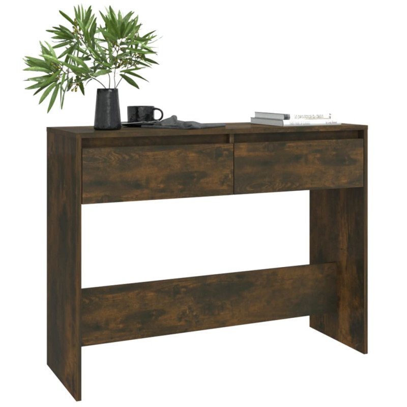 vidaXL Konzolový stolík tmavý dub 100x35x76,5 cm drevotrieska